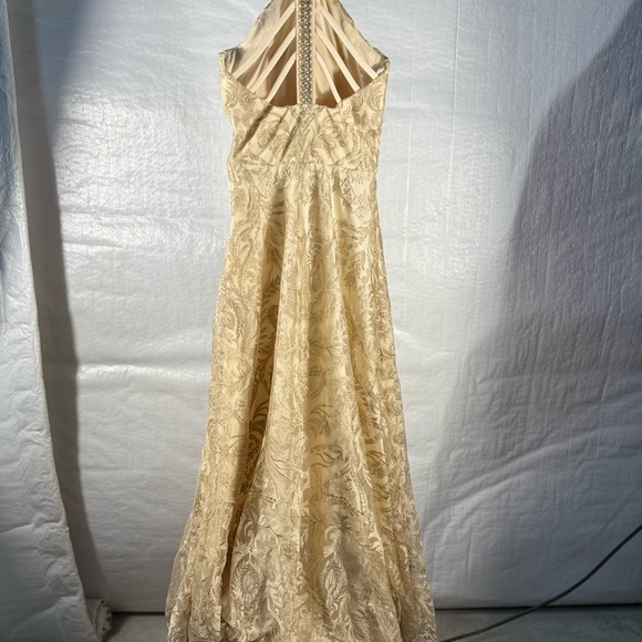 Speechless Gold Halter Prom Gown,event,festival, wedding - Picture 5 of 9